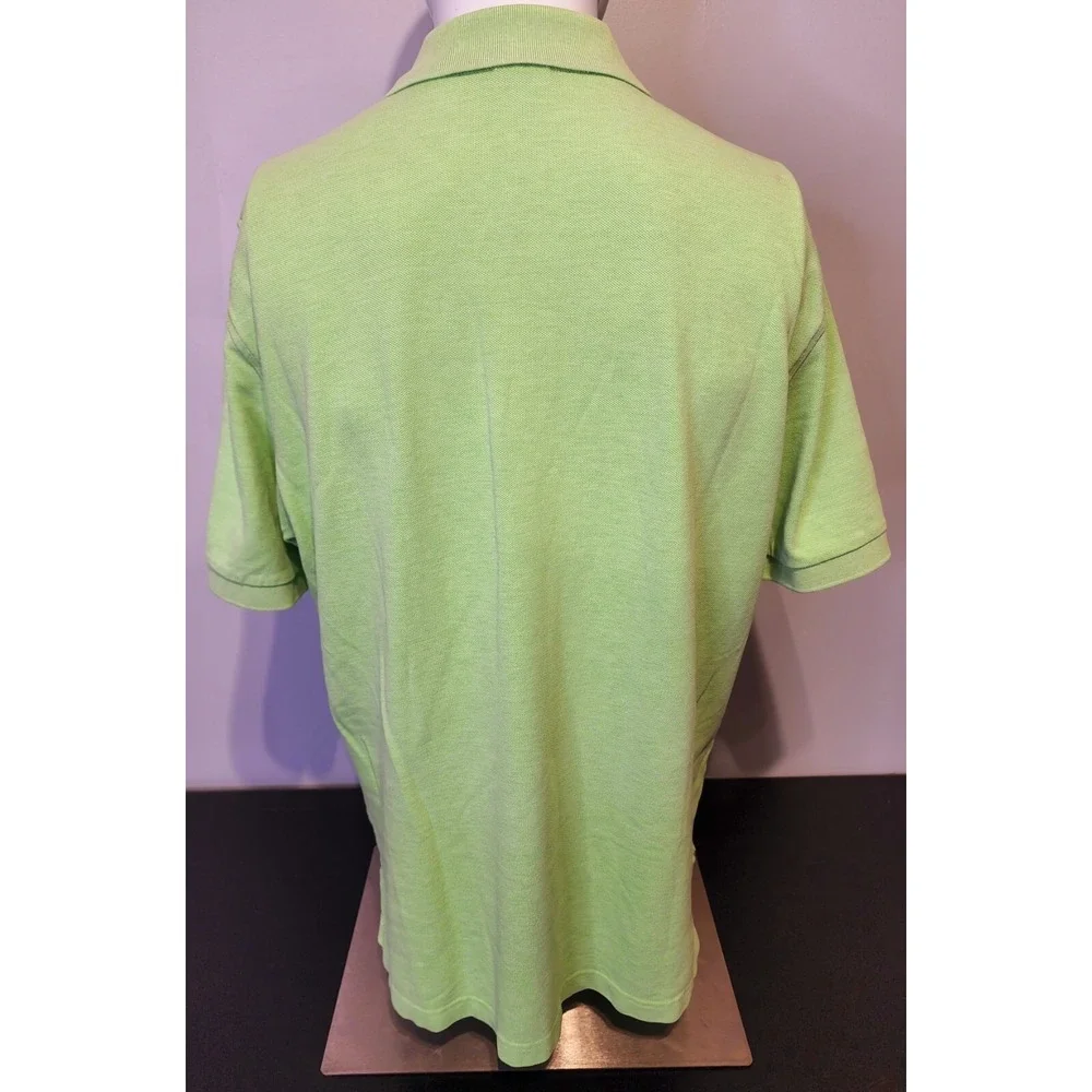 Brooks Brothers 346 Polo Mens Large Green Solid Purple Logo Short Sleeve Shirt - Picture 4 of 9